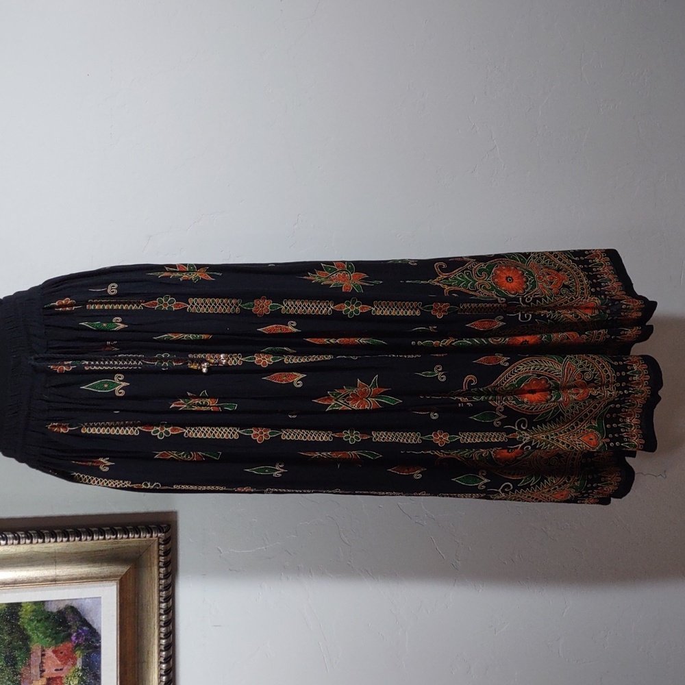 Gold and Black Embellished Maxi Skirt for Cocktail